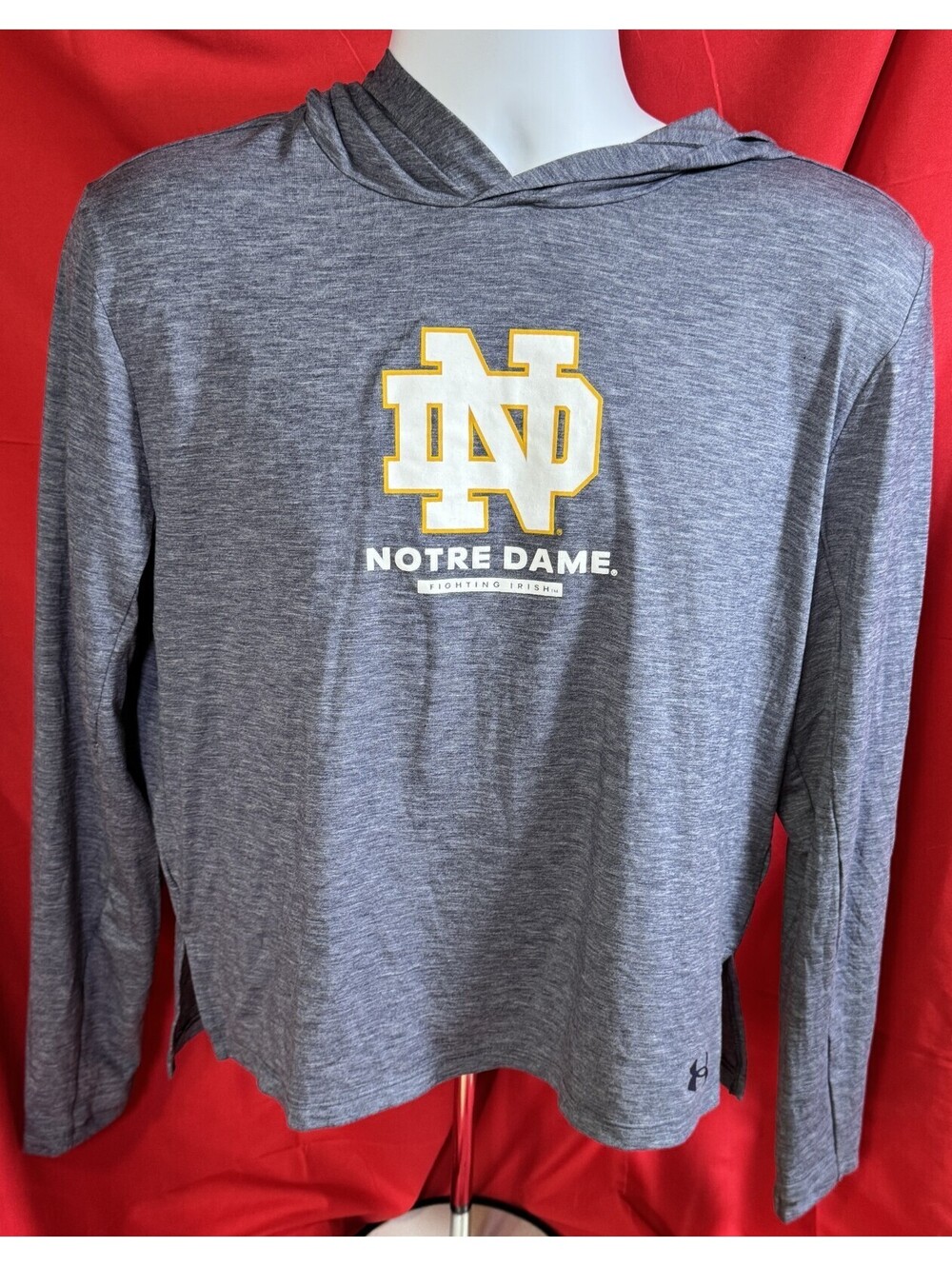 Under Armour Notre Dame Fighting Irish Hoodie T Shirt Womens S NWT